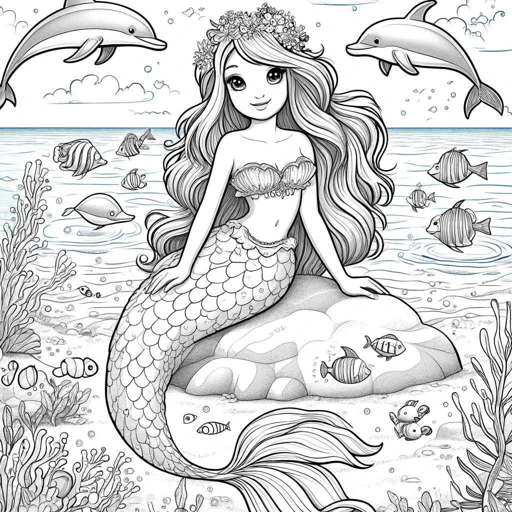 Mermaid coloring pages
