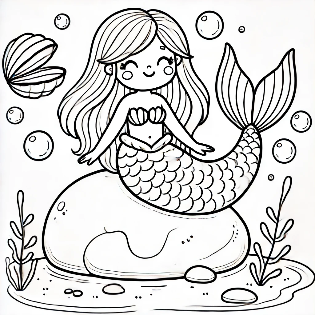 mermaid coloring page