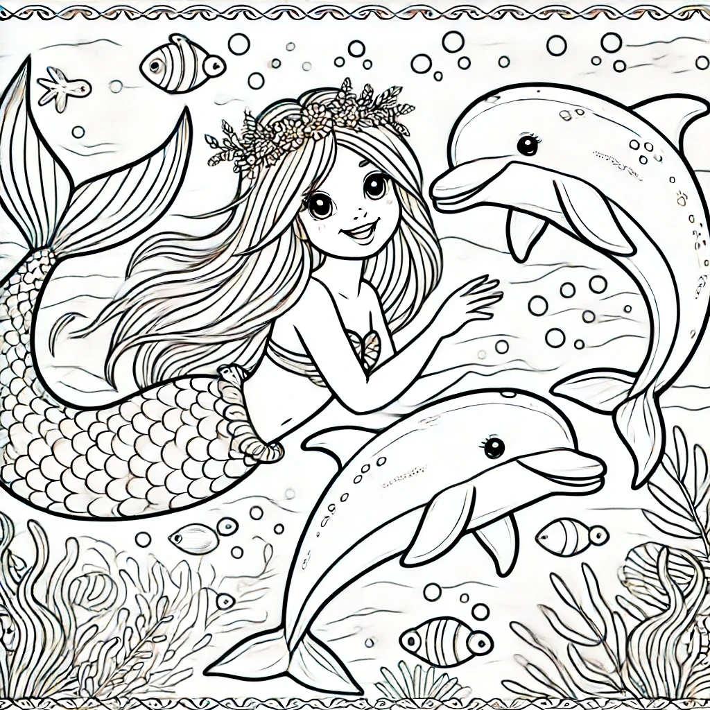 Mermaid coloring page