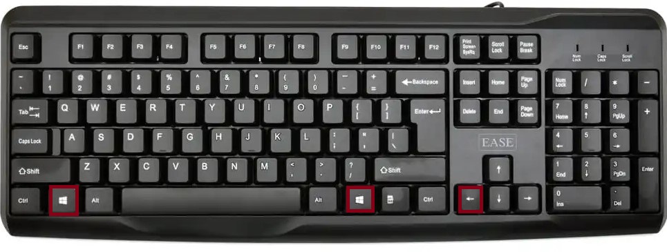 windows+left arrow