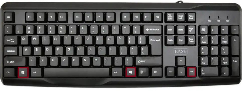 windows+ right arrow